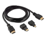 3 in 1 HDMI Cable V.20 with Micro and Mini Adapters.