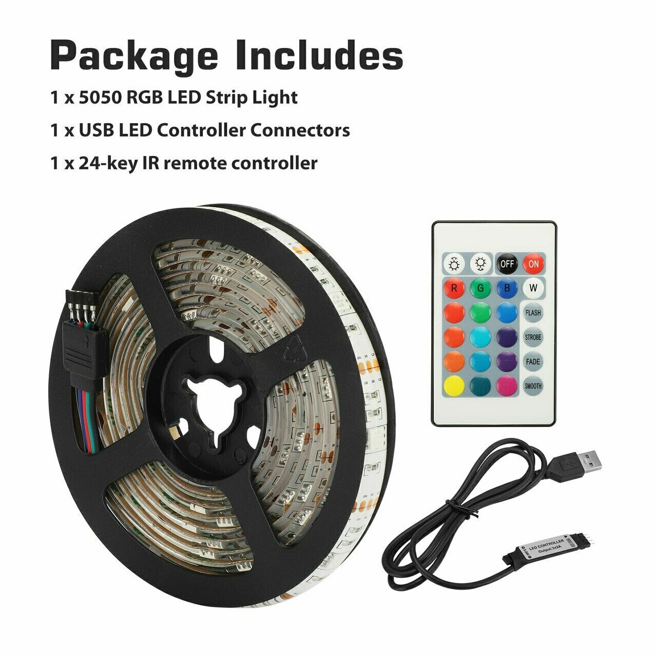 Kit Rgb RGB 5050 SMD LED STRIP LIGHTS USB TV AND AMBIANCE – MB Bright